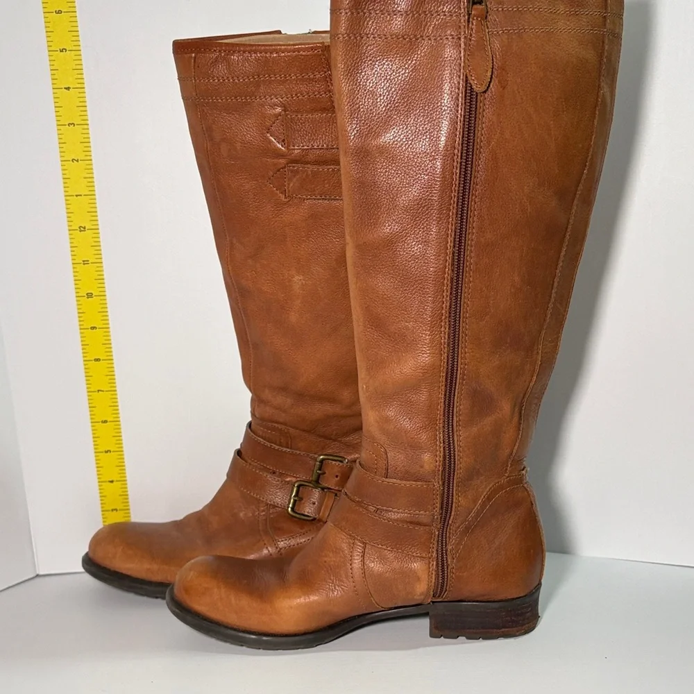 Franco Sarto 8.5 Tan Leather up to the Knee‎ Boots. Box 13